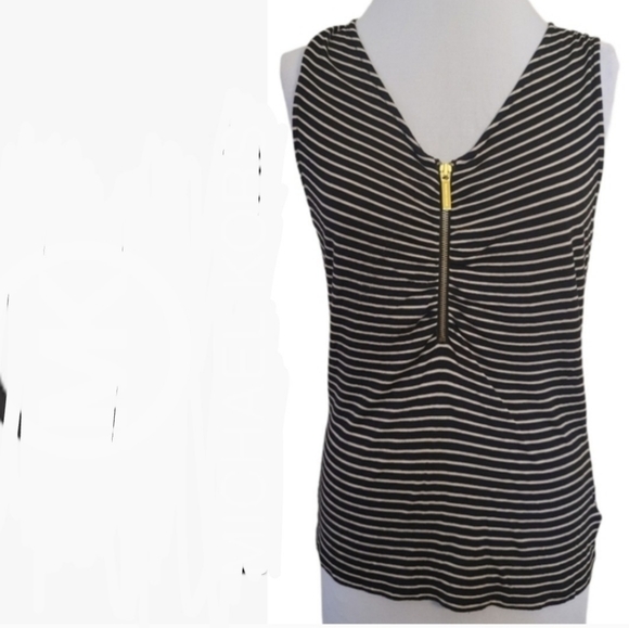 MK Striped Top with Zipper - Picture 2 of 8